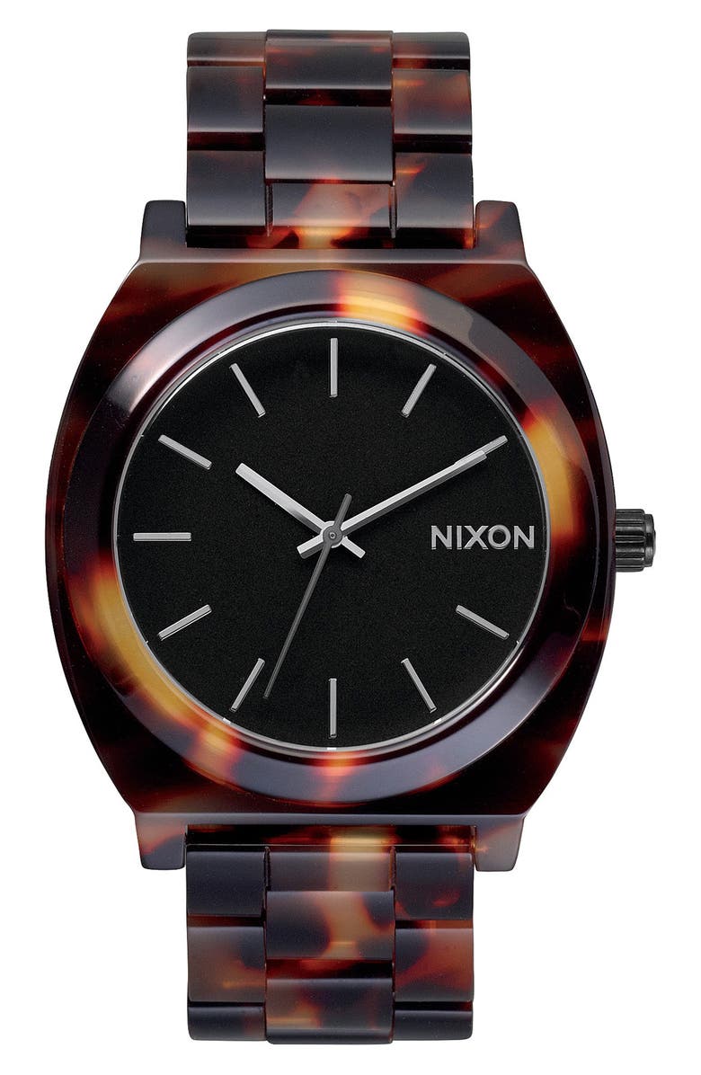 Nixon Time Teller Acetate Bracelet Watch, 40mm, Main, color, Tortoise