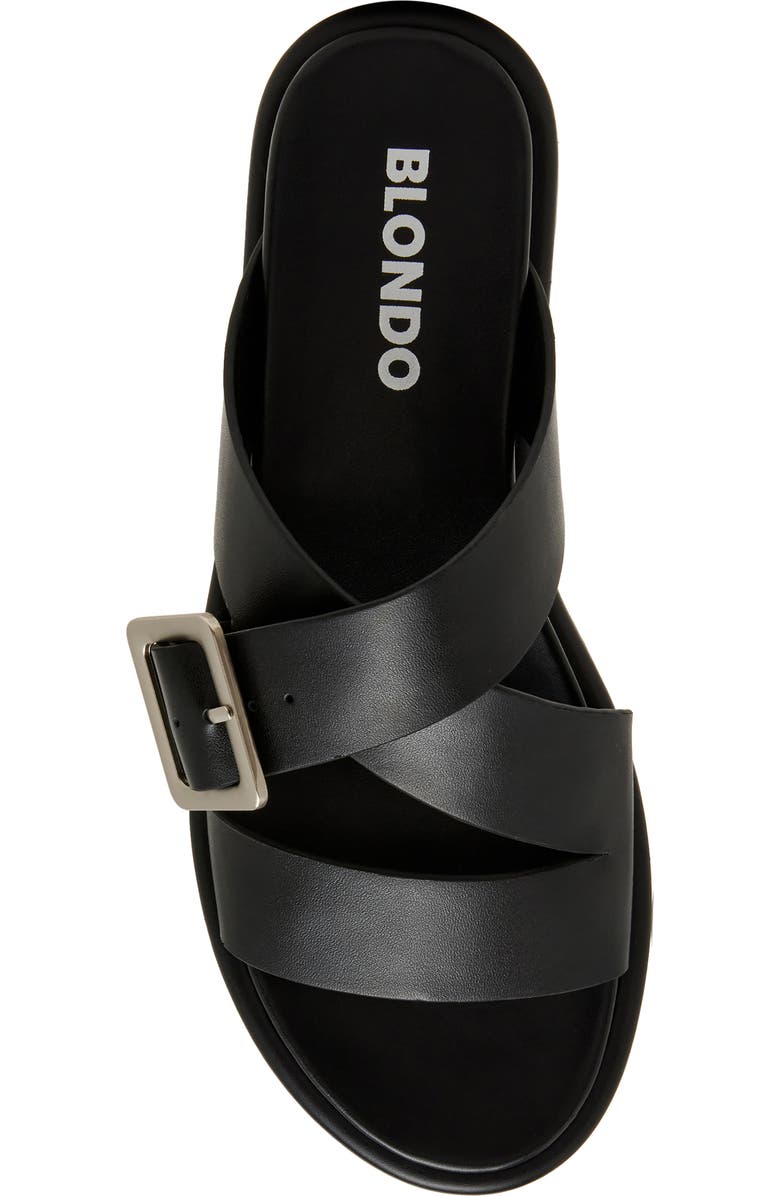 Blondo Logan Waterproof Slide Sandal, Alternate, color, Black Leather
