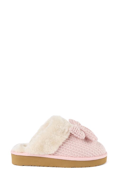 Minnetonka Bowelle Faux Fur Scuff Slipper In Pink