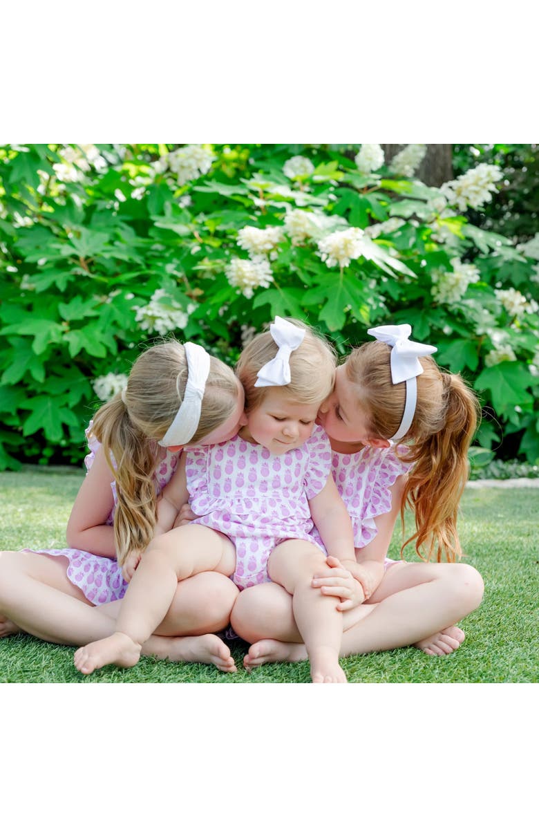 Lila and Hayes Pearl Girls Bubble, Alternate, color, Palm Beach Pineapples