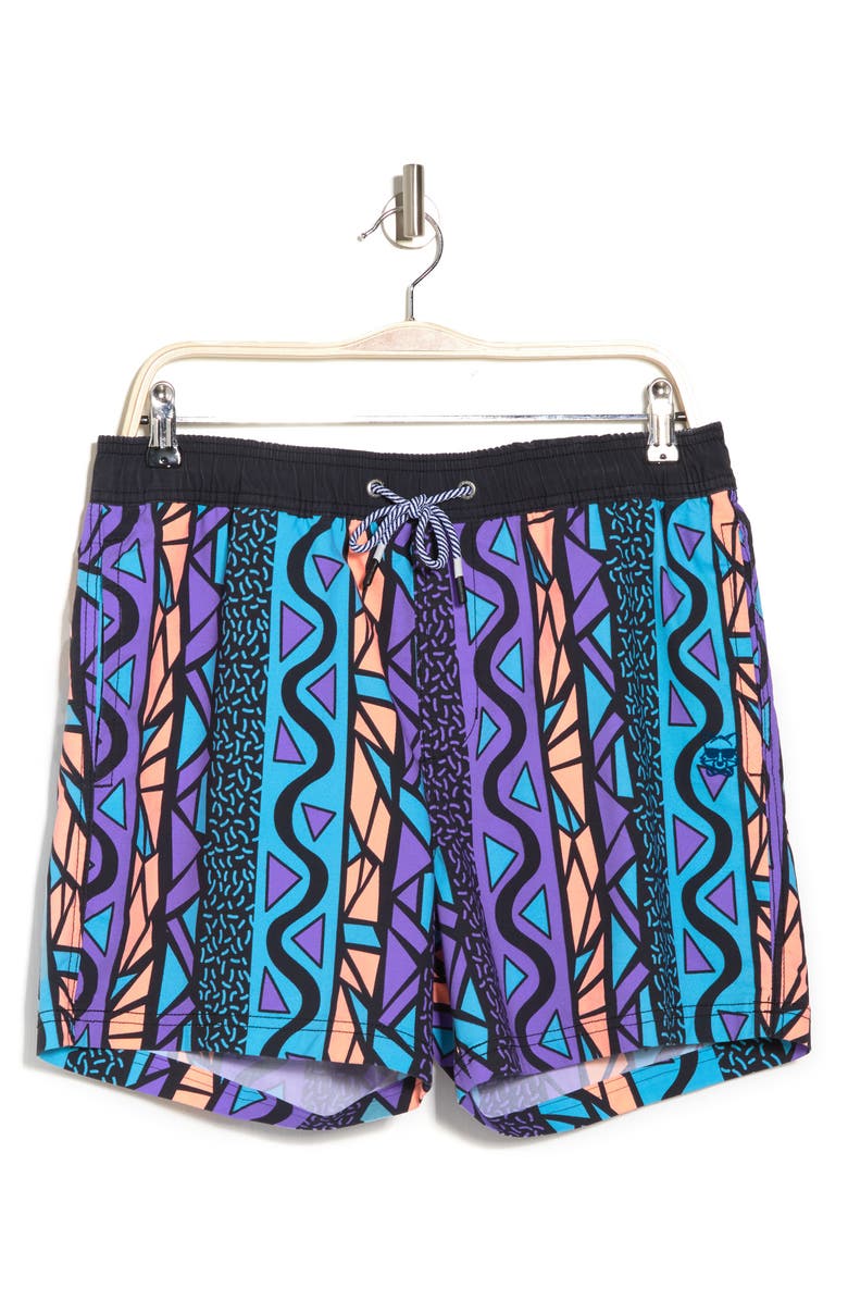 Party Pants Maui Wowie Printed Swim Trunks, Alternate, color, 