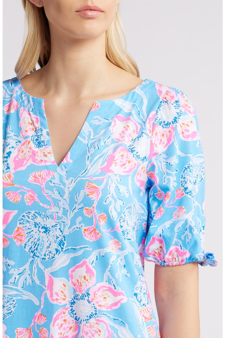 Easley Puff Sleeve Cotton Shift Dress, Alternate, color, MULTI BAHAMIAN RHAPSODY