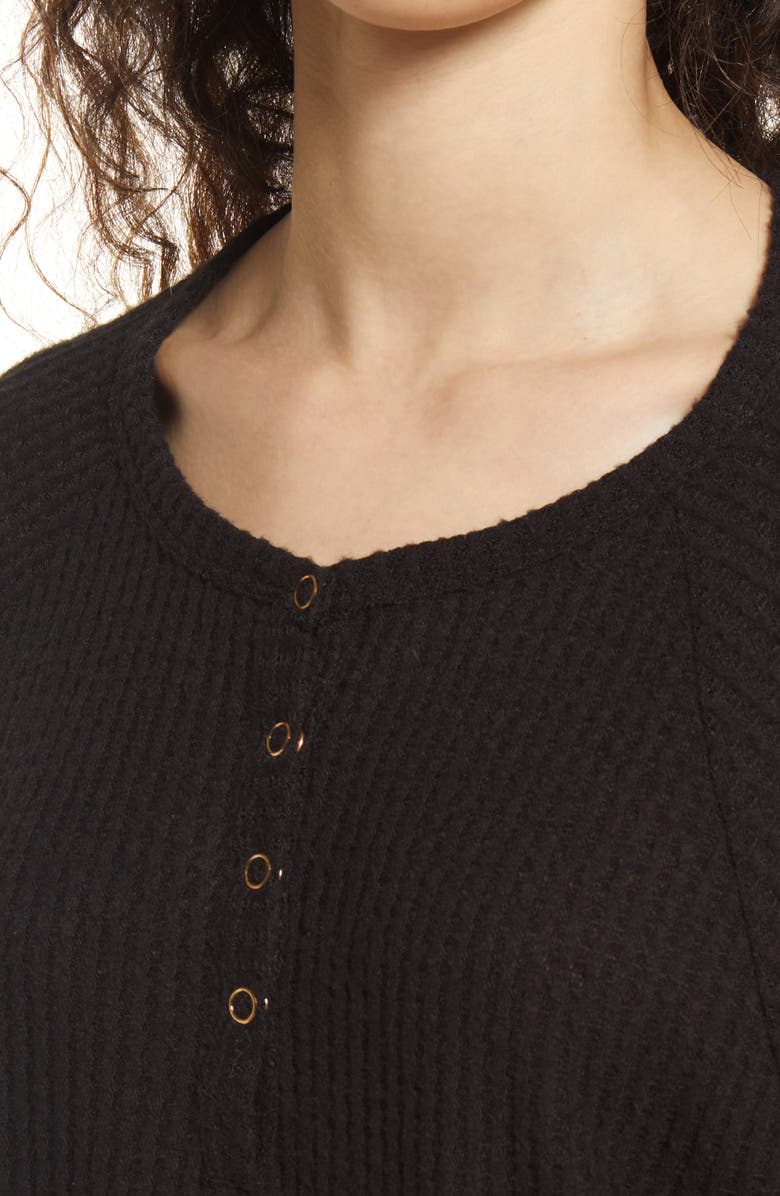 BP. Women's Oversize Snap Front Henley Top, Alternate, color, 