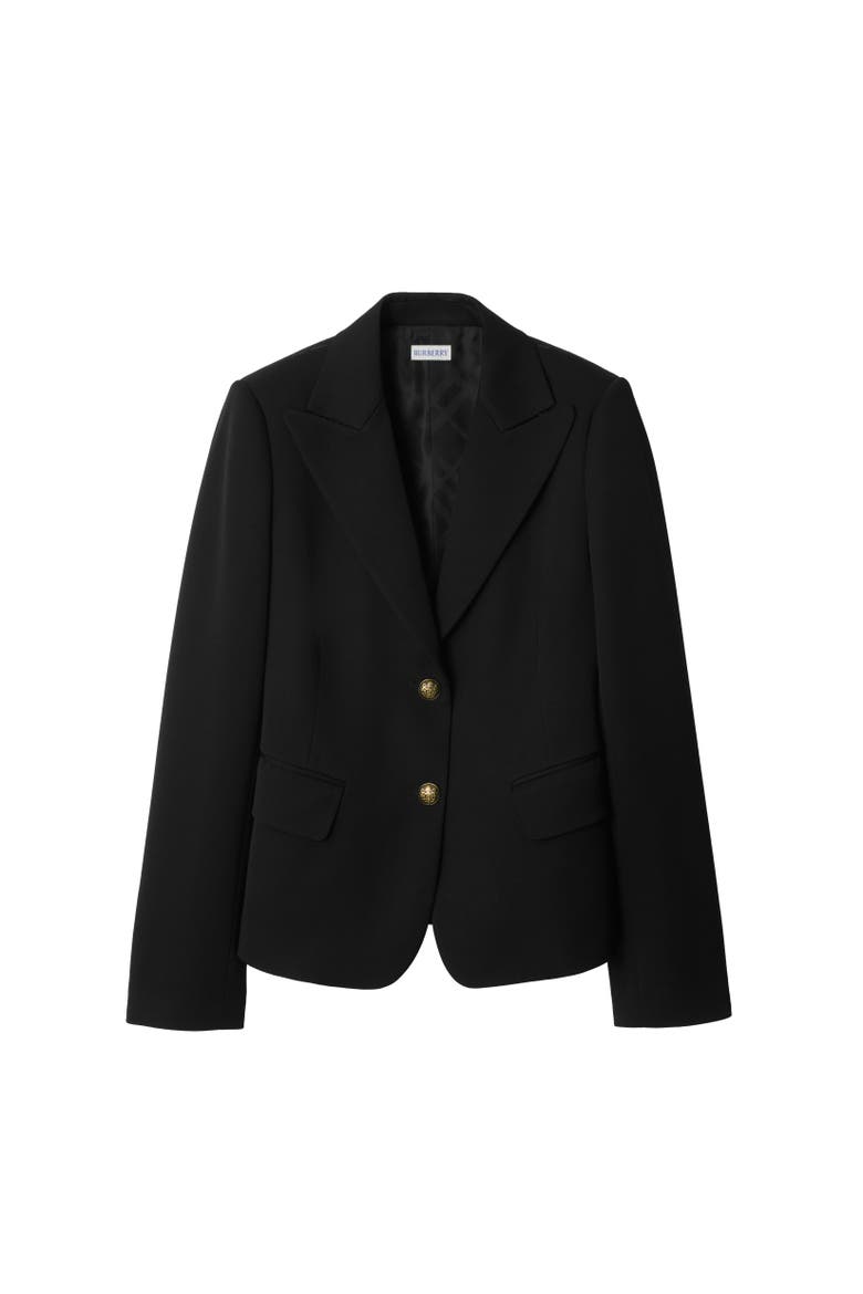 Grain de Poudre Wool Tailored Jacket, Alternate, color, Black
