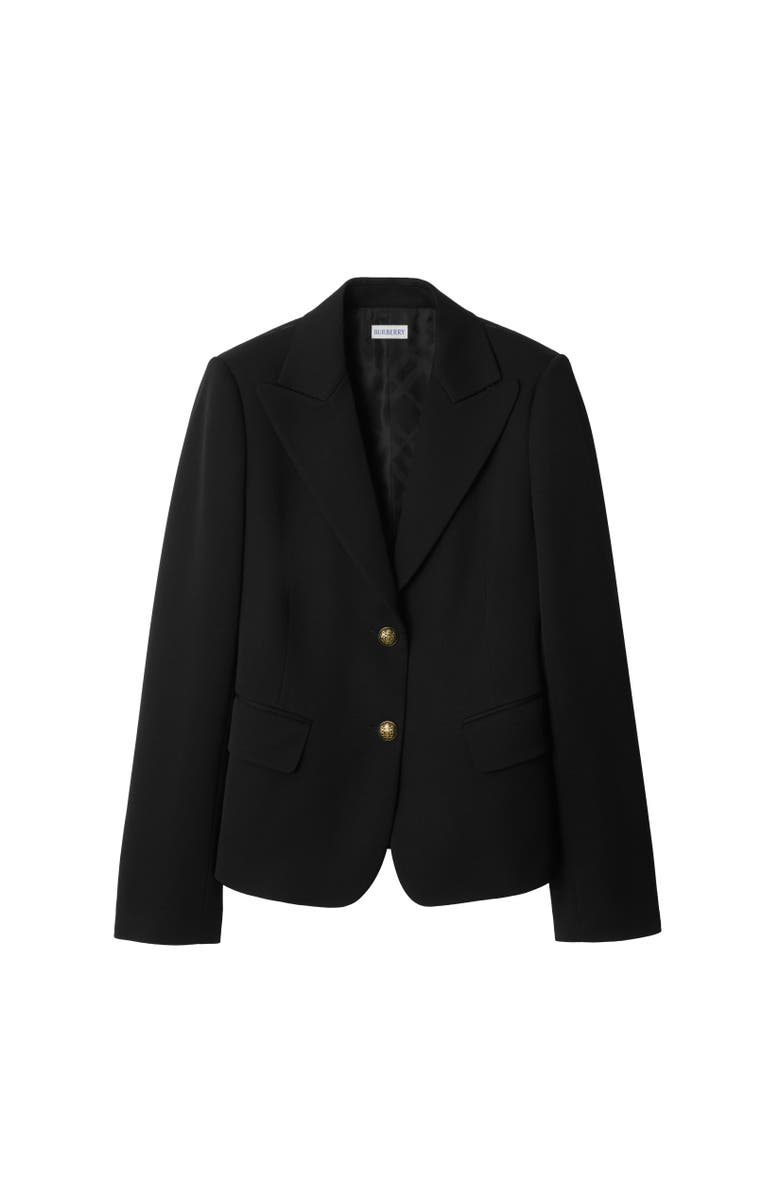 Burberry Grain de Poudre Wool Tailored Jacket, Alternate, color, Black