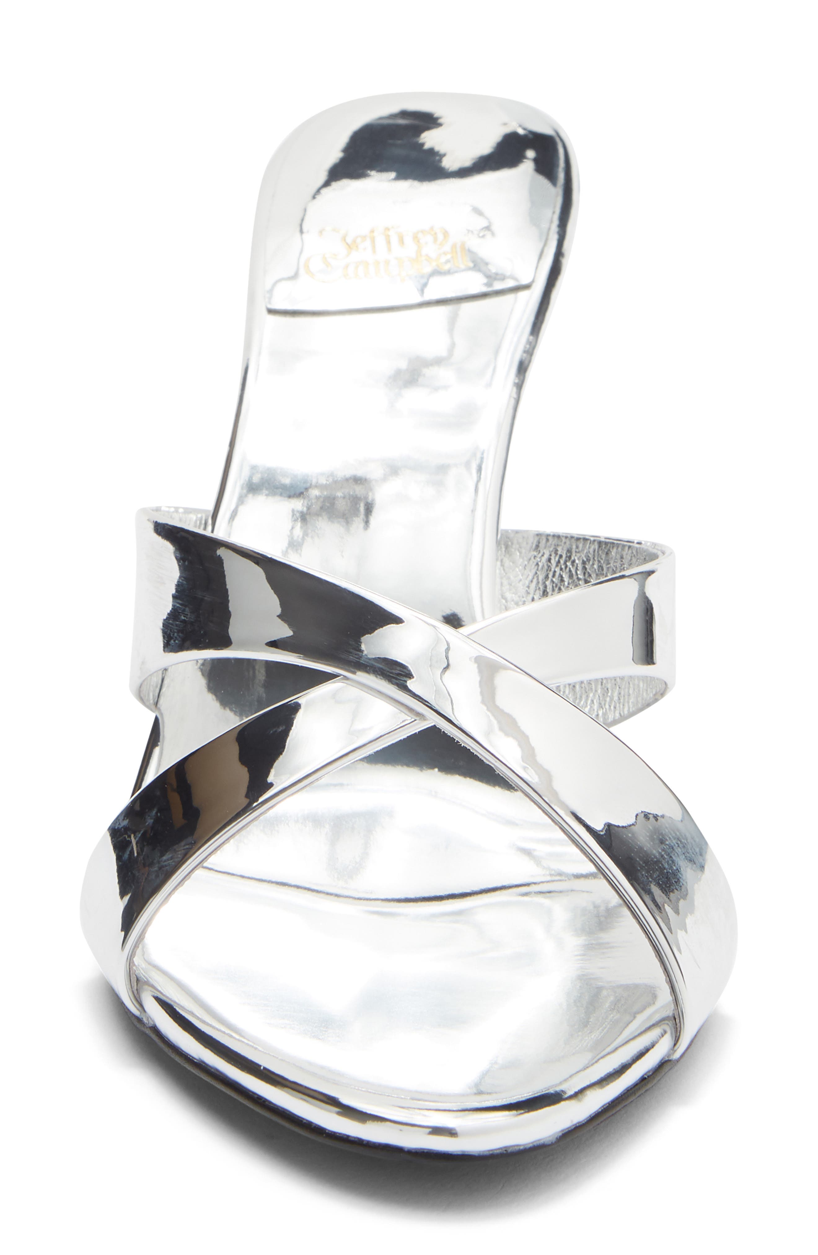 Crisscross Slide Sandal, Alternate, color, SILVER MIRROR