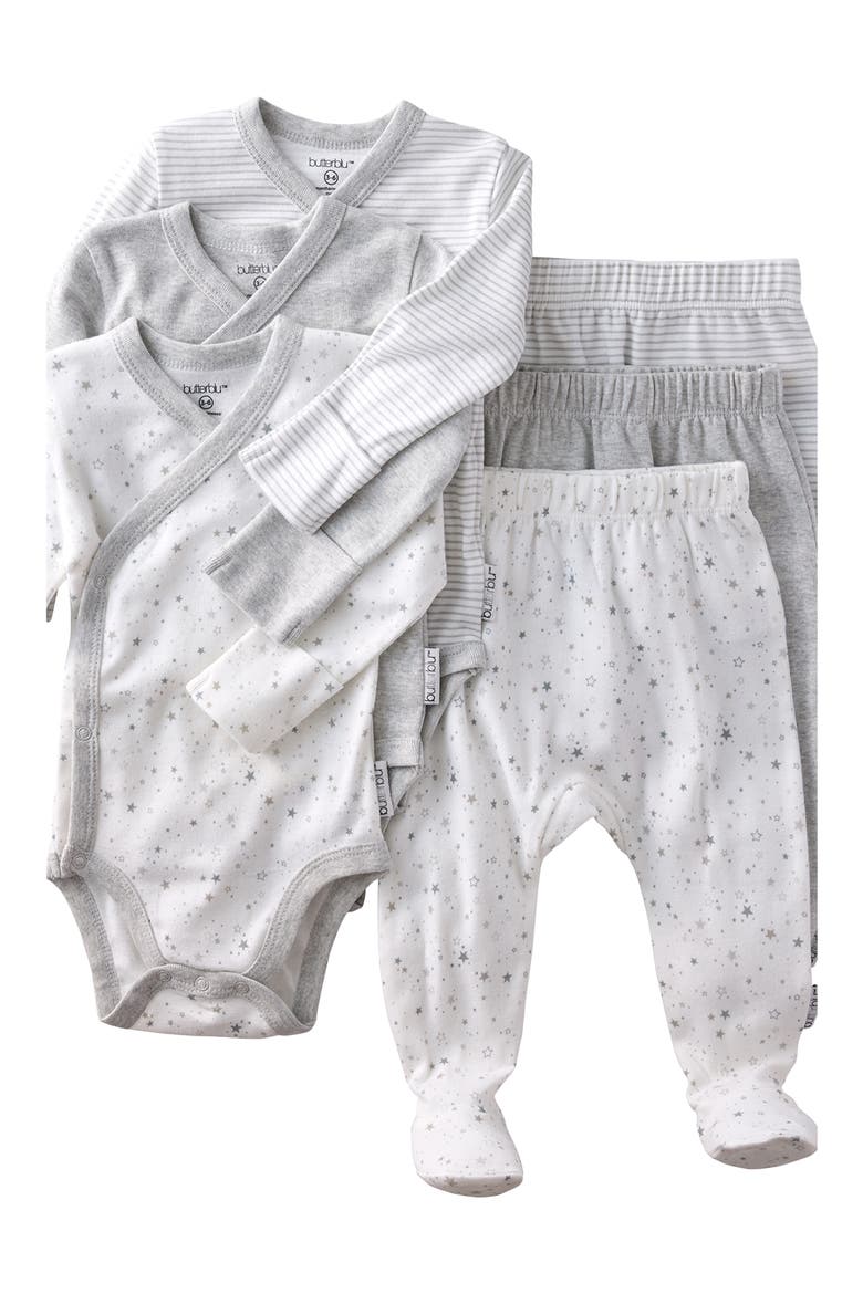 Sterling Side Snap Organic Cotton Assorted 3-Pack Bodysuits, Alternate, color, GRAY TWINKLE