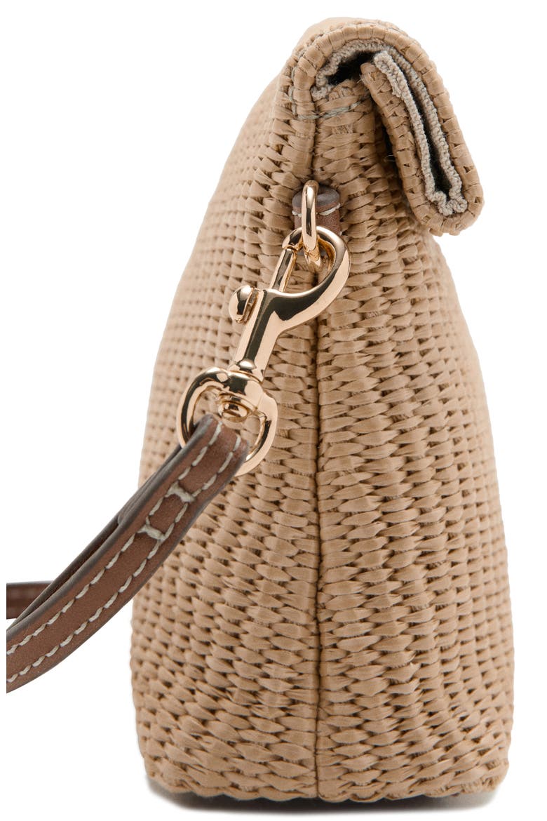 Woven Flap Wristlet, Alternate, color, BEIGE