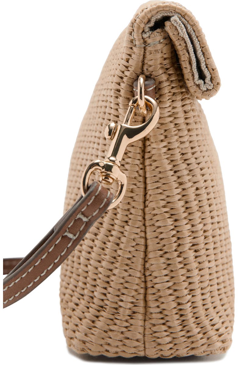 MANGO Woven Flap Wristlet, Alternate, color, Beige