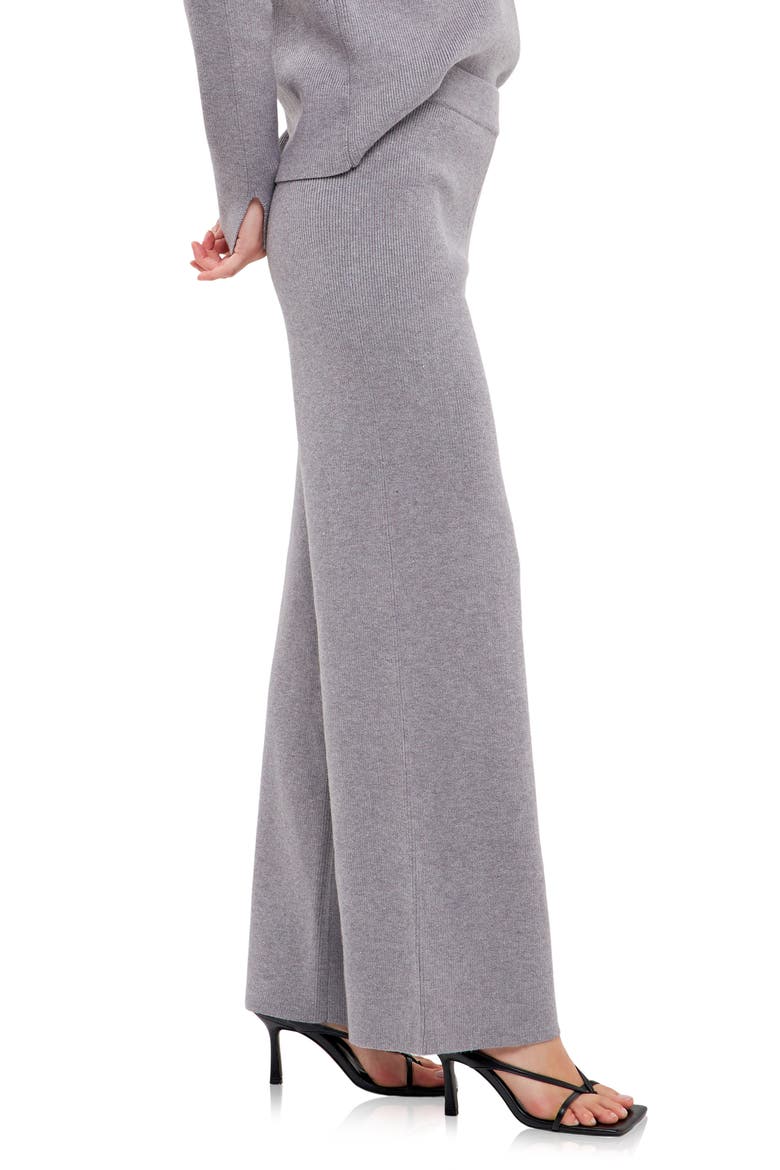 Wide Leg Knit Pants, Alternate, color, GREY