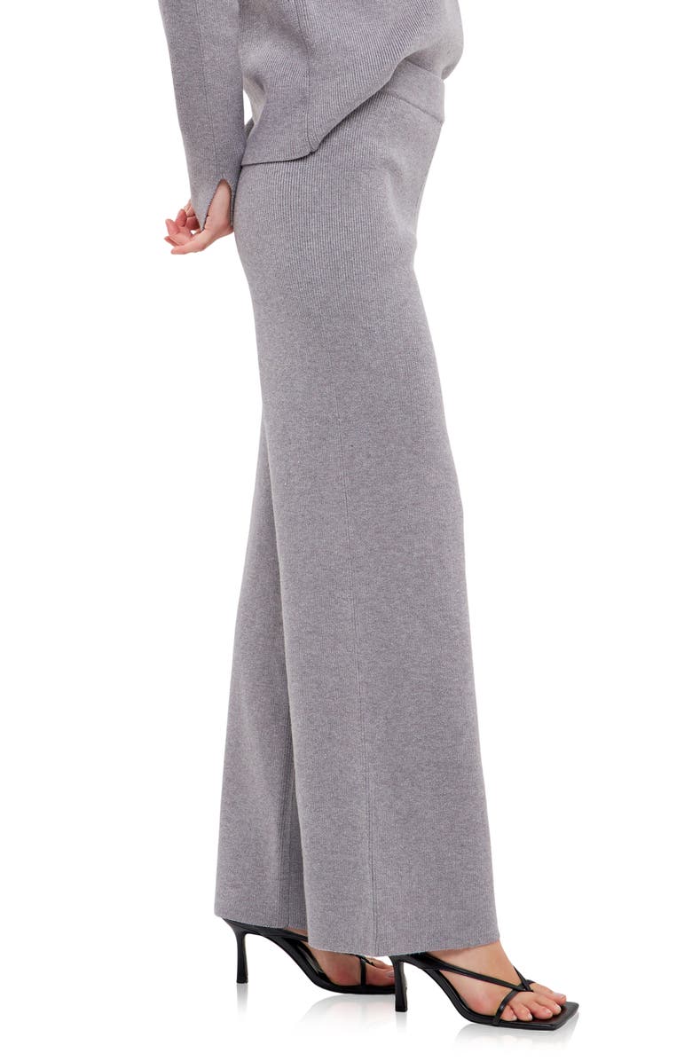 English Factory Wide Leg Knit Pants, Alternate, color, Grey