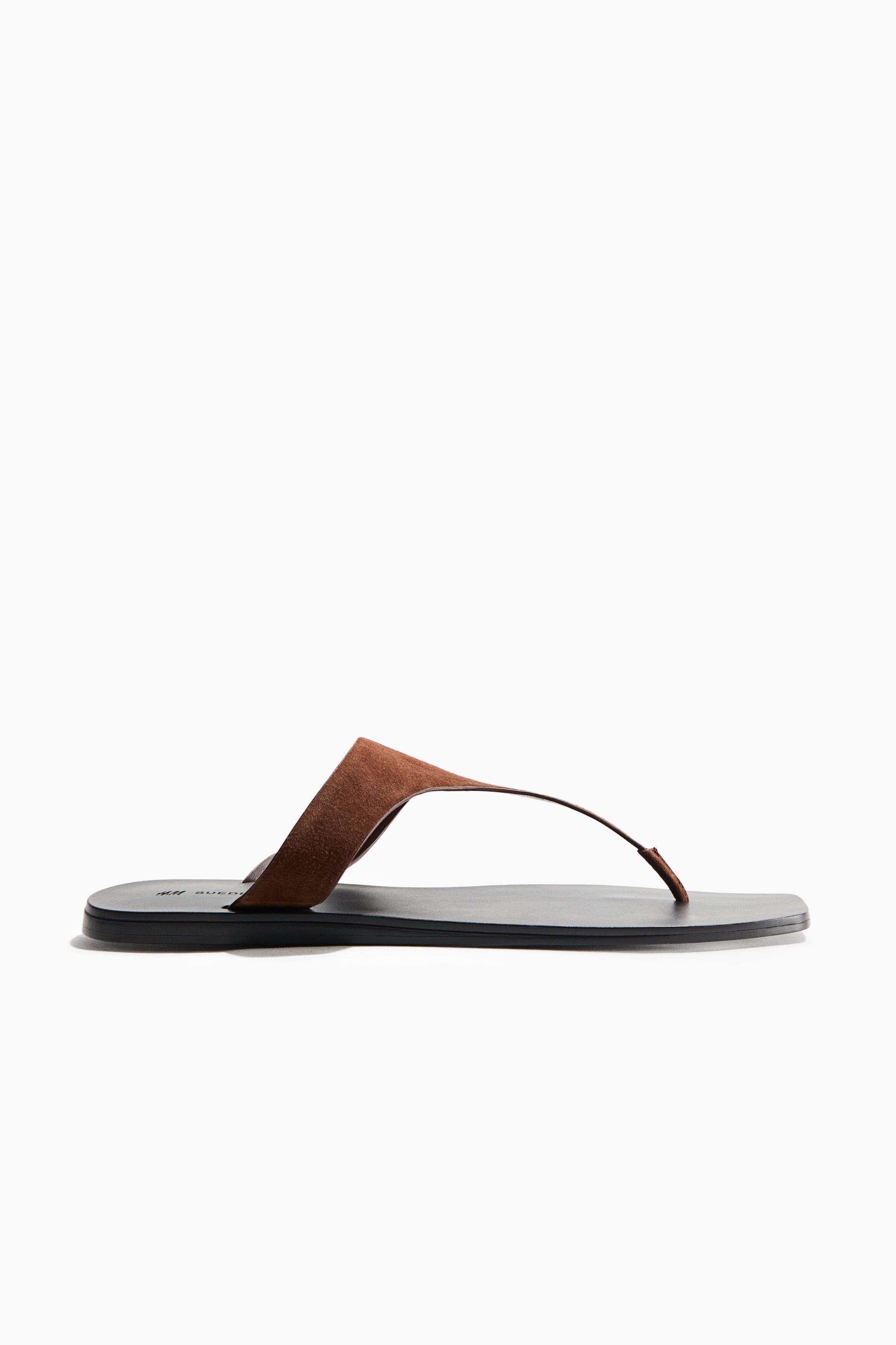H&M Leather Sandals, Alternate, color, Dark Brown