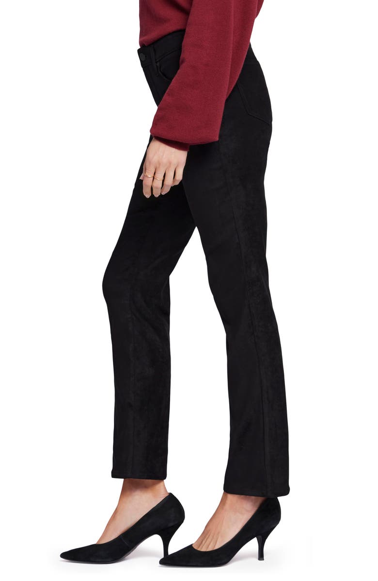 NYDJ Sheri Slim Faux Suede Pants, Alternate, color, Black