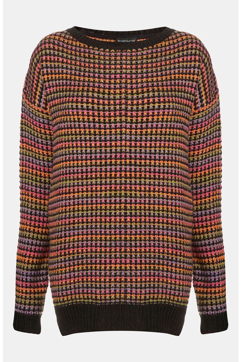Rainbow Texture Tunic Sweater, Main, color, MULTI BRIGHT