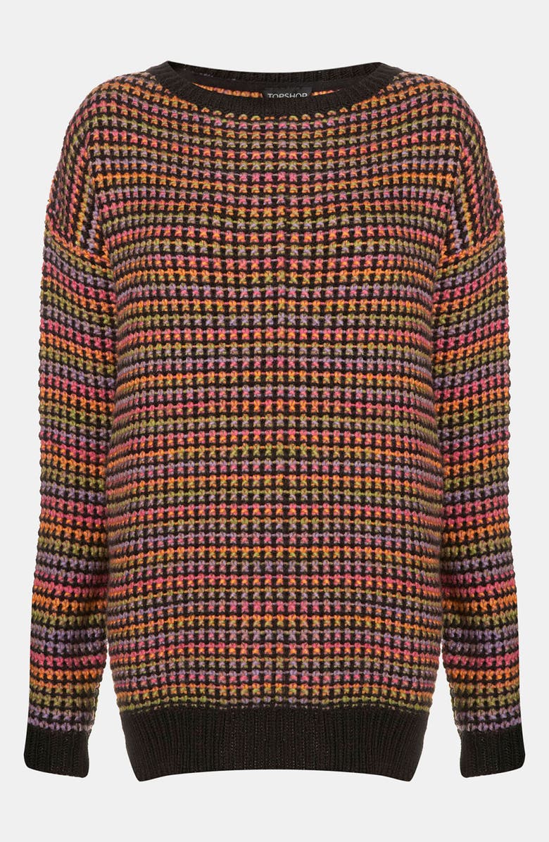 Topshop Rainbow Texture Tunic Sweater, Main, color,