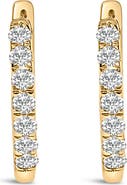 Haus of Brilliance 10K Gold 1/4 Cttw Diamond Double Sided Huggie Hoop Earrings