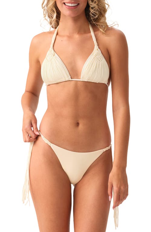 Pq Swim Mila Side Tie Bikini Bottoms In White
