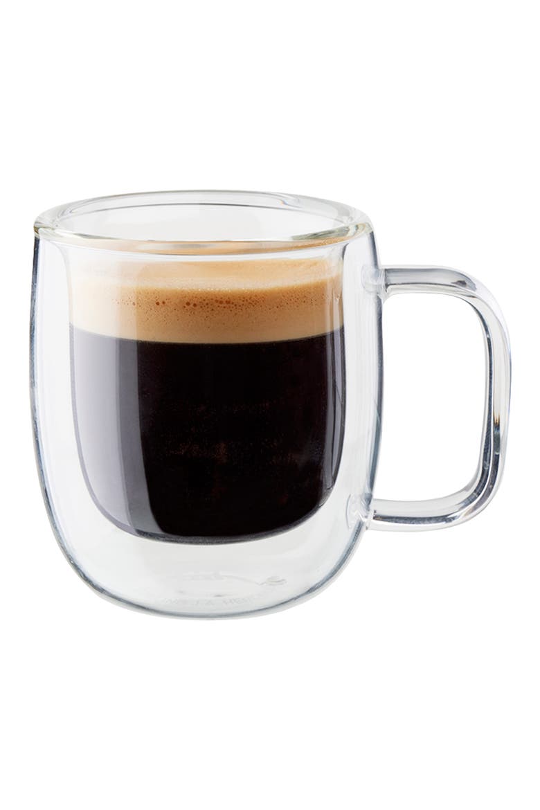 Sorrento Plus 2-Piece Double Wall Glass Espresso Mug Set, Alternate, color, CLEAR