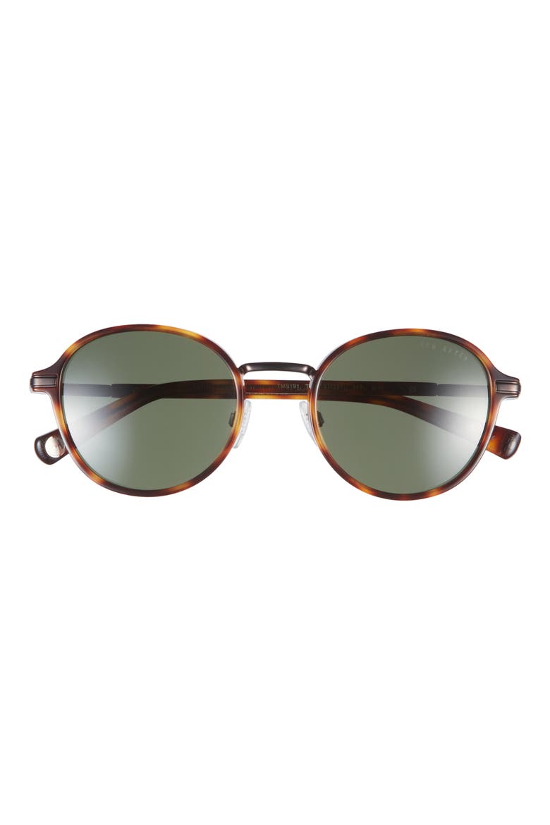 51mm Polarized Round Sunglasses, Main, color, TORTOISE