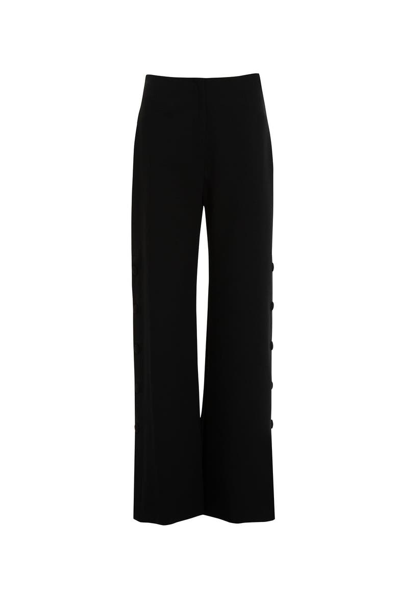 High-Waist Pleated Wide-Leg Palazzo Pants, Main, color, Black