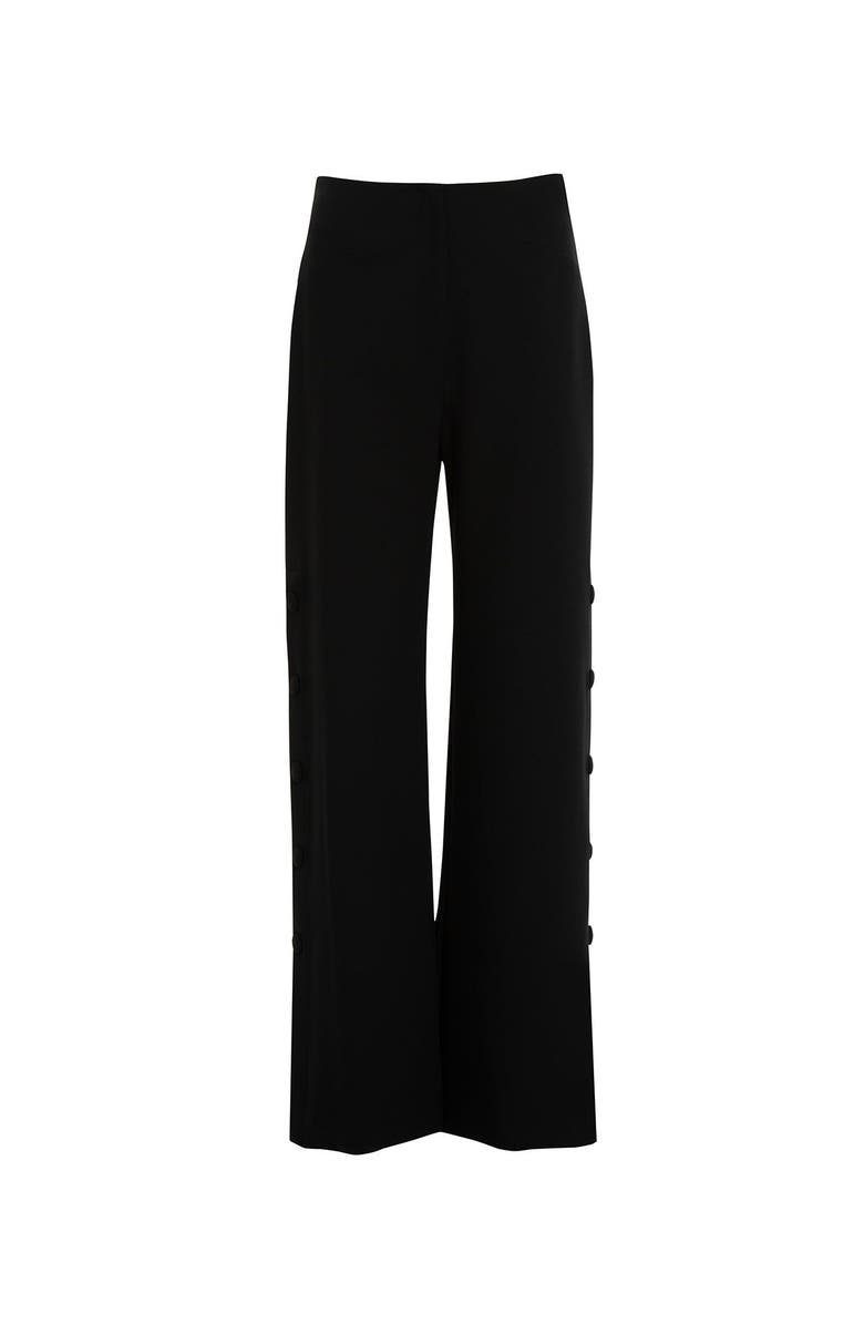 Gizia Pleated Detail High Waist Palazzo Black Pants, Main, color, Black