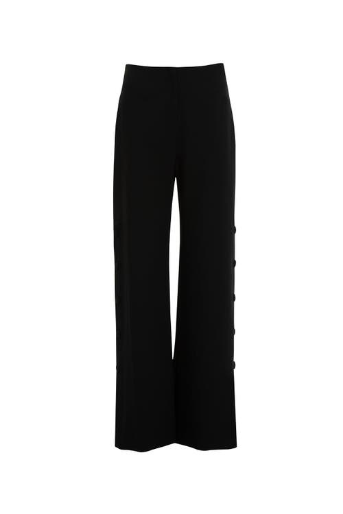 Gizia Pleated Detail High Waist Palazzo Black Pants