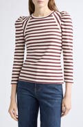 Veronica Beard Delano Directional Stripe Stretch Cotton Top