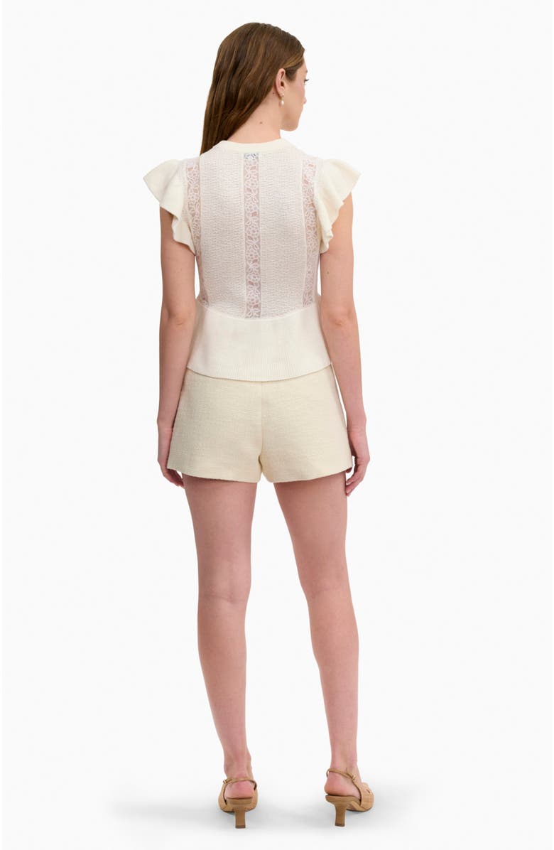 Rebecca Taylor Rhea Lace Knit Sweater, Alternate, color, Ivory