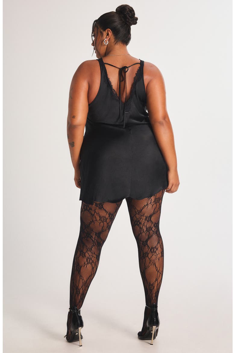 satin mini dress plus size Orange Satin Ruffle Long-Sleeve Plus-Size Mini Dress