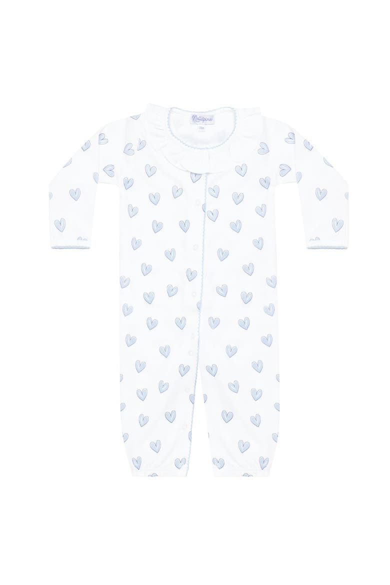 Blue Heart Print Converter Gown - Baby, Alternate, color, Blue