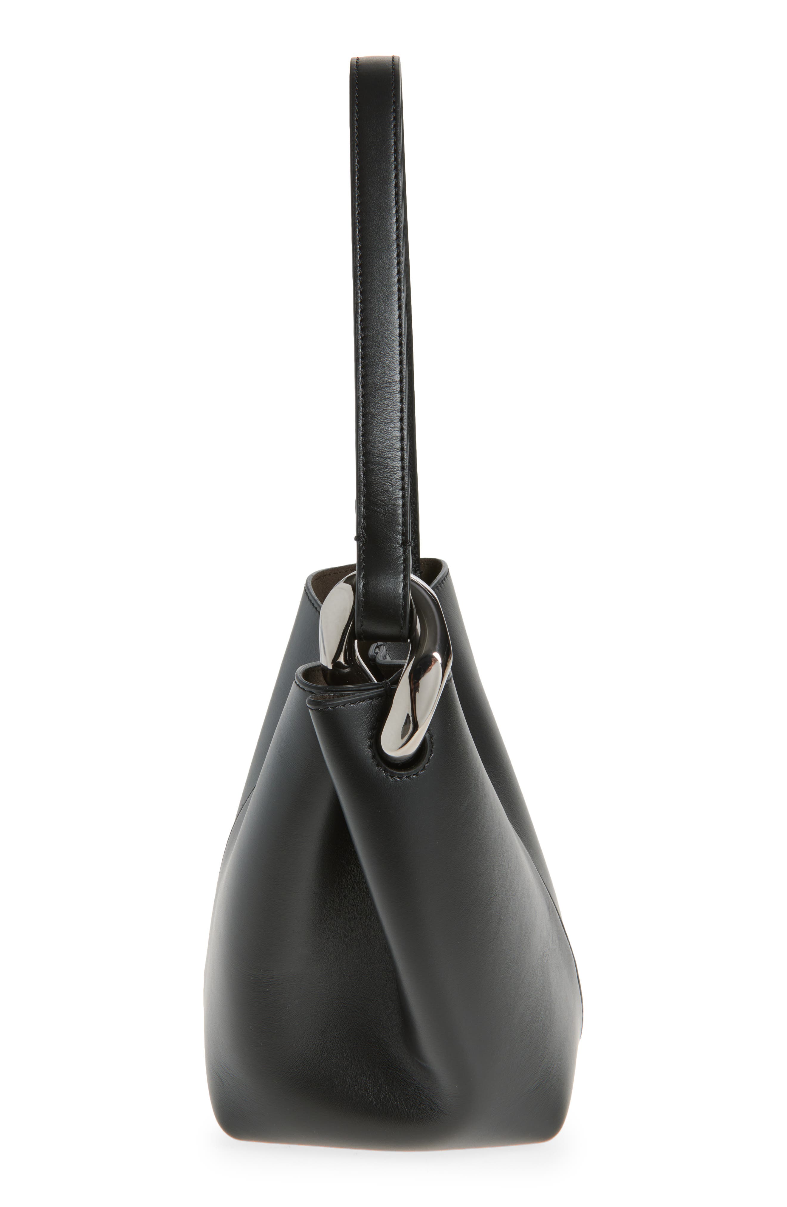 JW Anderson Small JWA Corner Leather Bucket Bag, Alternate, color, Black 999