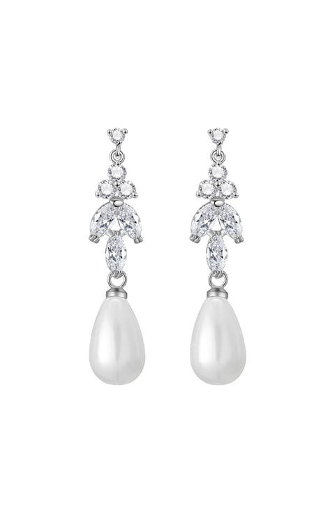 Leo Pearl and Crystal Drop Earrings