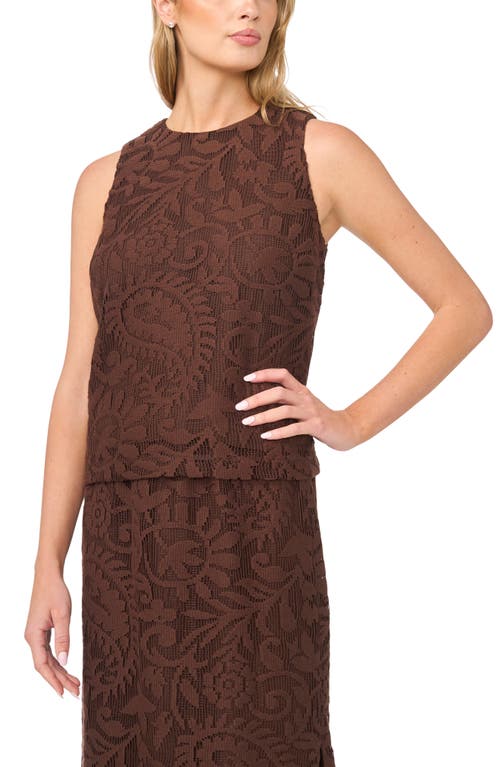 Halogenr Halogen(r) Lace Sleeveless Top In Brown