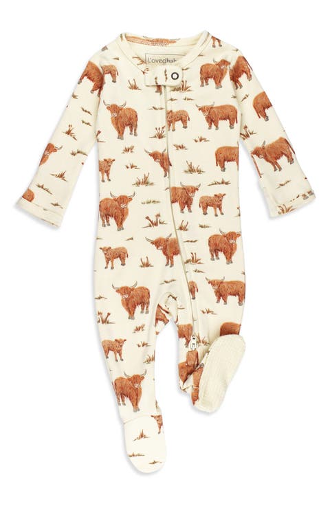 Print Organic Cotton Zip Footie (Baby)