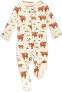 L'ovedbaby Print Organic Cotton Zip Footie