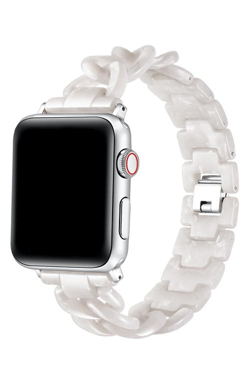 The Posh Tech Kit Tortoise Resin Link Apple Watch® Watchband In Light Mocha Tortoise