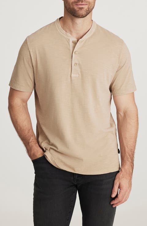 Slub Cotton Short Sleeve Henley