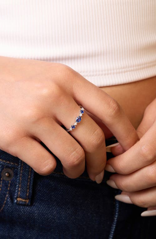 Bony Levy El Mar 18k White Gold Sapphire & Diamond Stackable Ring In Metallic