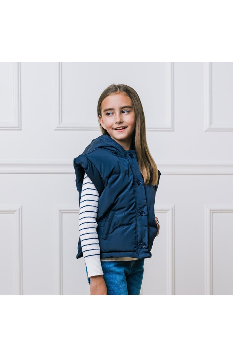 Hope & Henry Girls' Hooded Puffer Vest, Kids, Alternate, color, 