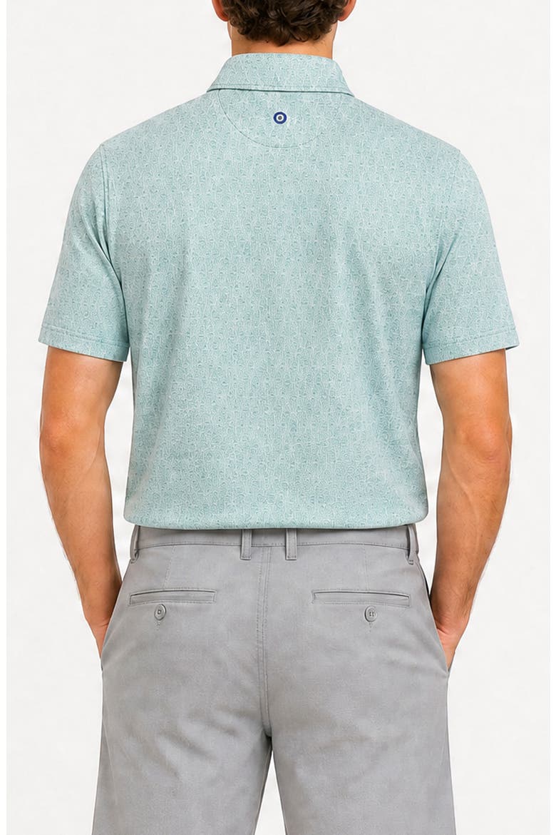 Watercolor Geo Performance Polo, Alternate, color, AQUA