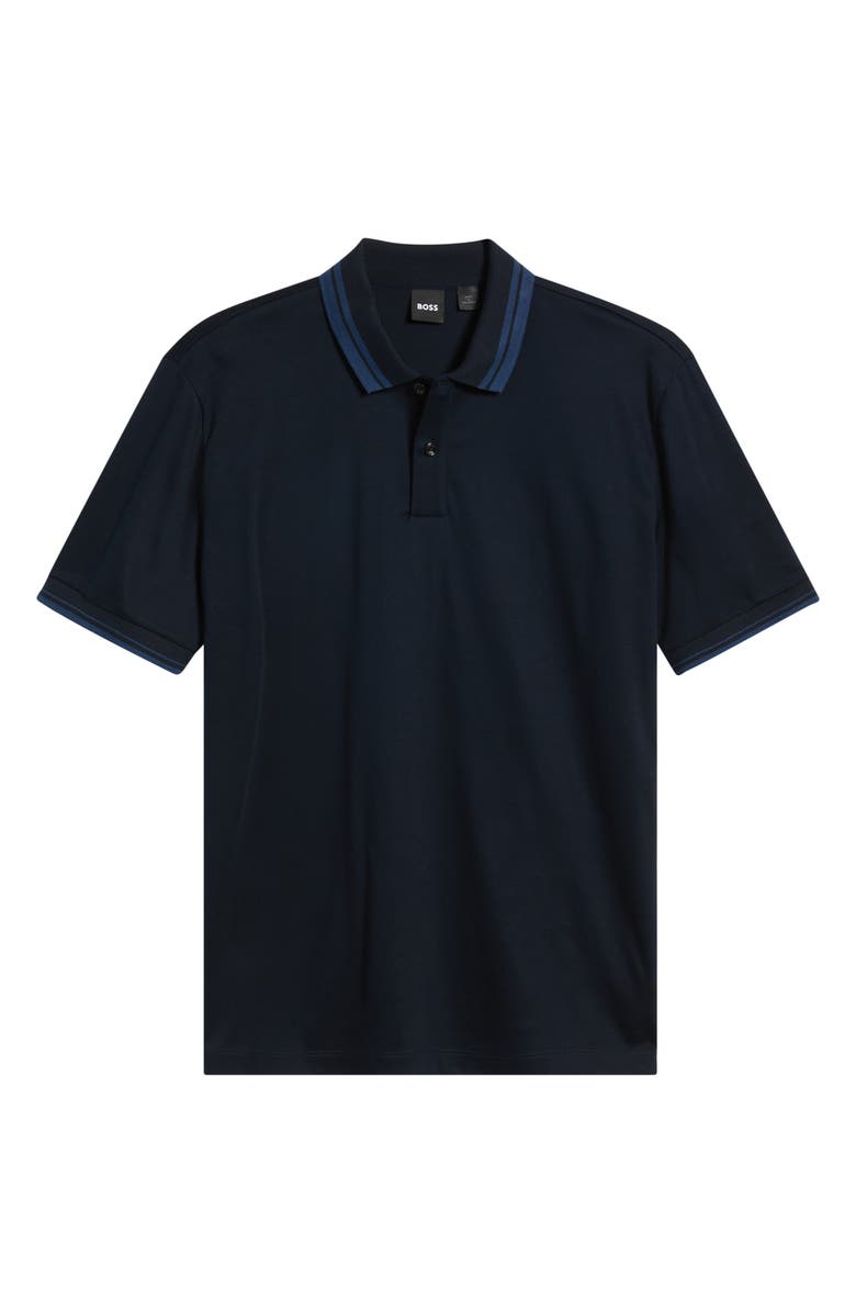 BOSS Parlay Tipped Cotton Polo, Alternate, color, Dark Blue