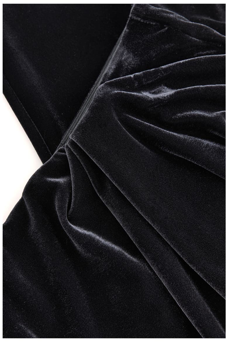 Velvet Drape Front Maxi Skirt, Alternate, color, BLACK