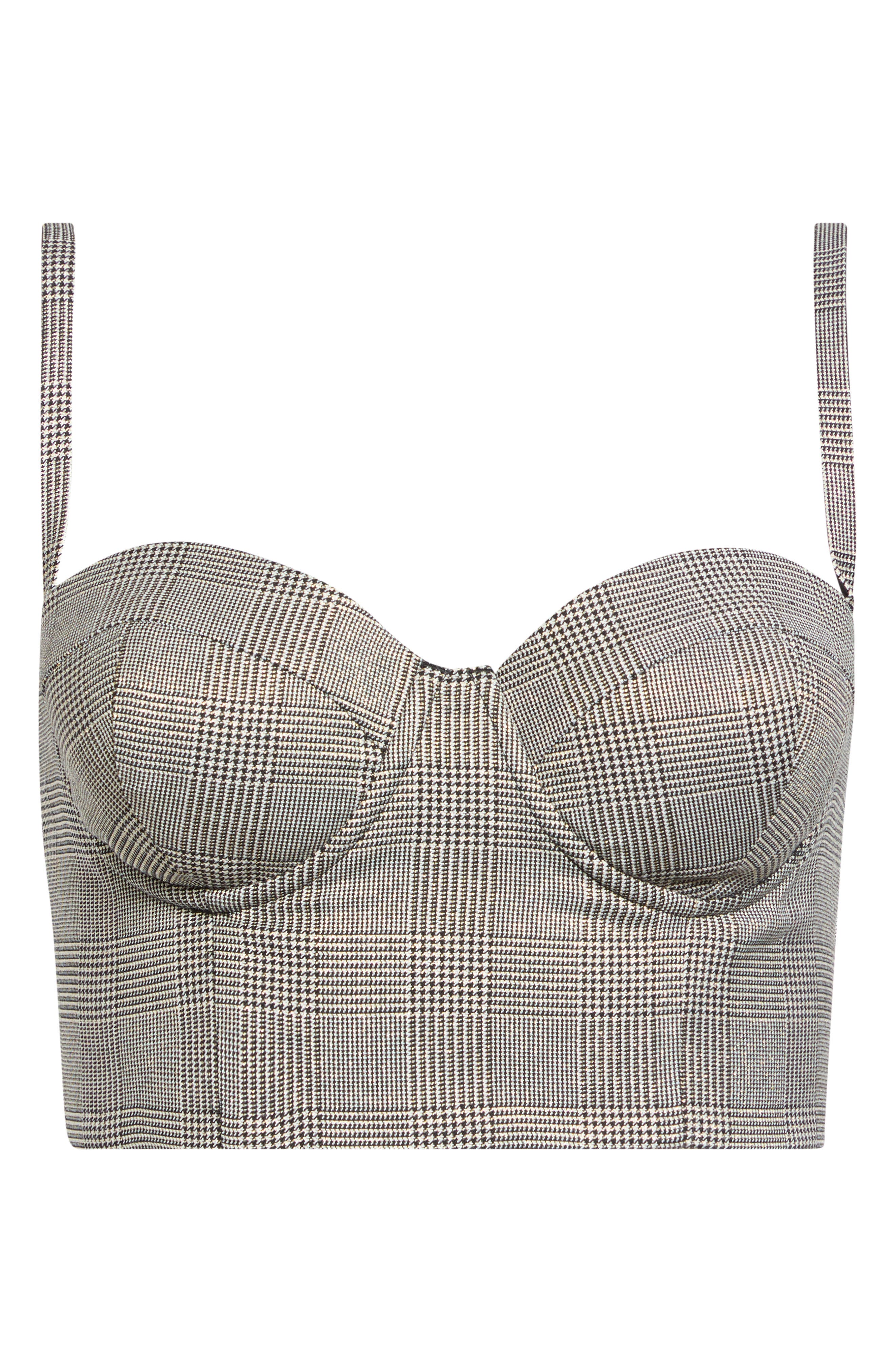 selected BEIGE/ BLACK LUREX GLEN PLAID