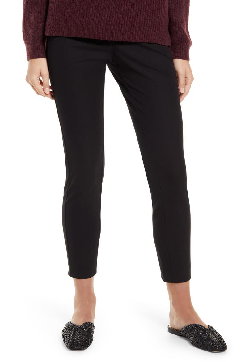 Everyday Skinny Fit Stretch Cotton Ankle Pants, Main, color, BLACK