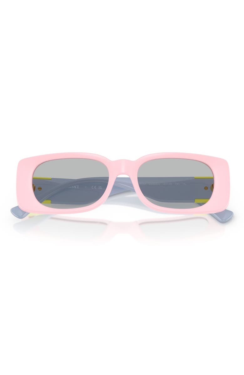 Versace Kids' 47mm Rectangular Sunglasses, Alternate, color, Full Pink / Light Grey