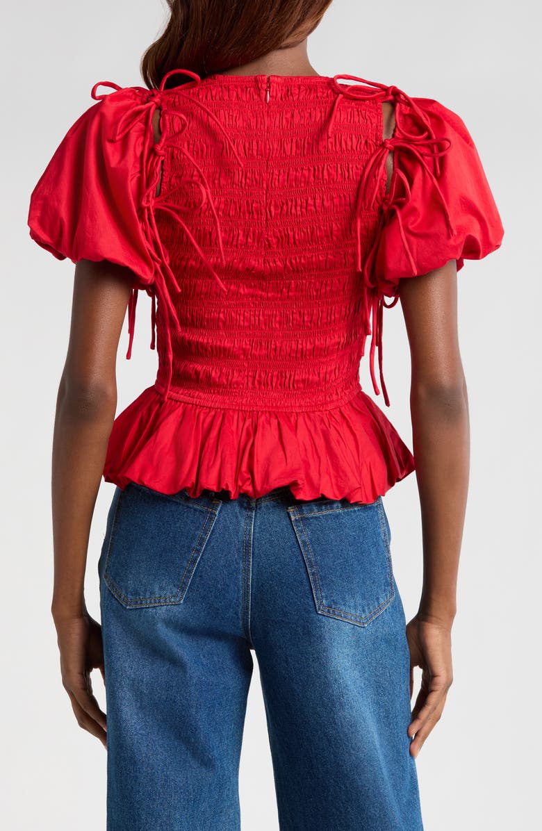 Damson Madder Becca Puff Sleeve Organic Cotton Top, Alternate, color, 