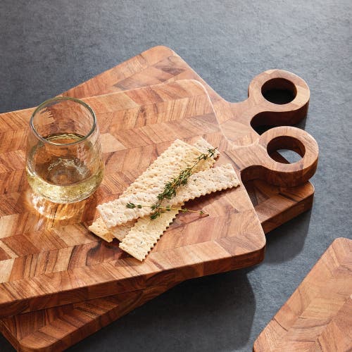 Napa Home & Garden Renata Serving Board Platters Set Of 2 In Brown