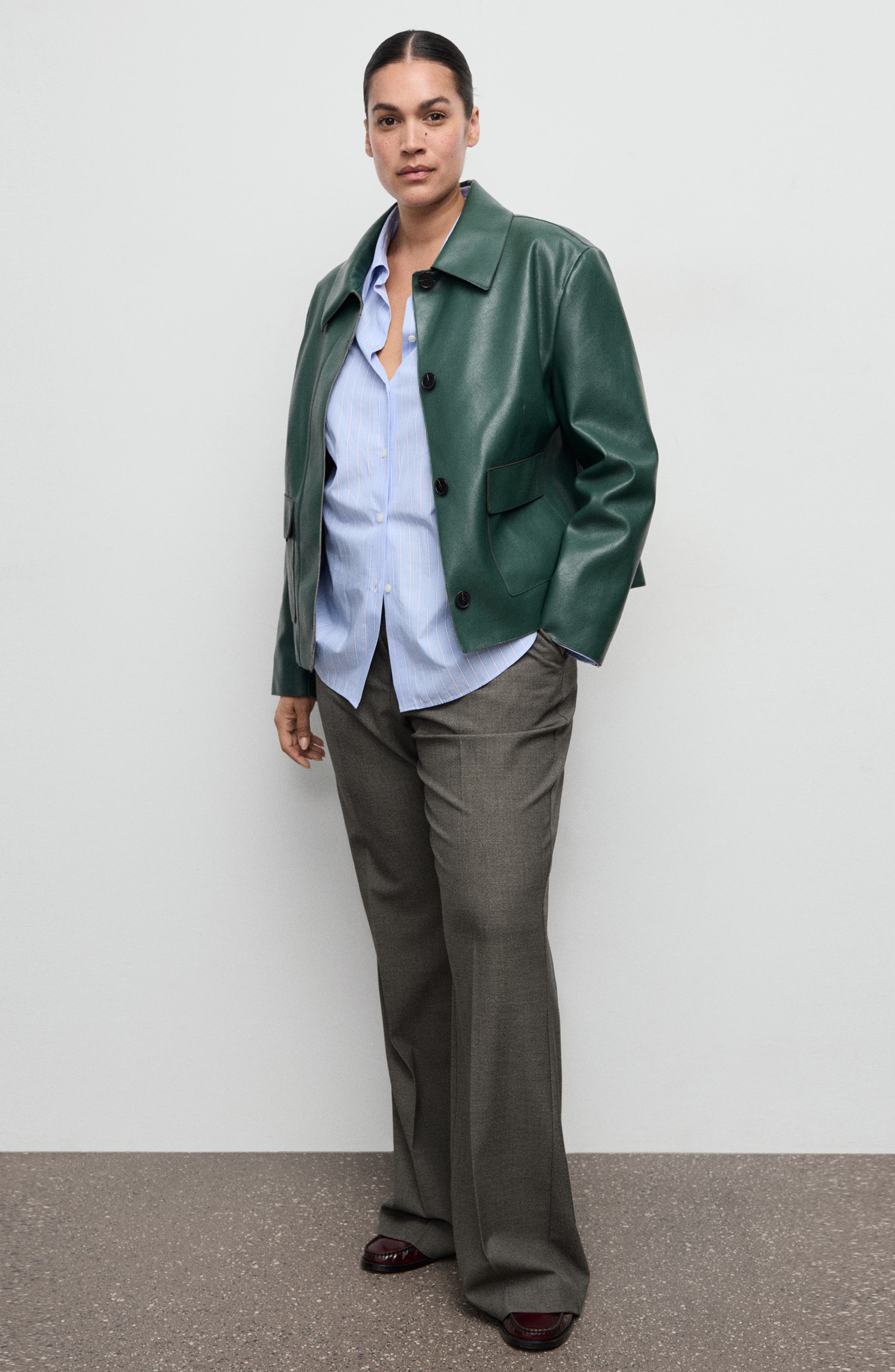 Belted Pleated Straight Leg Pants - image 4