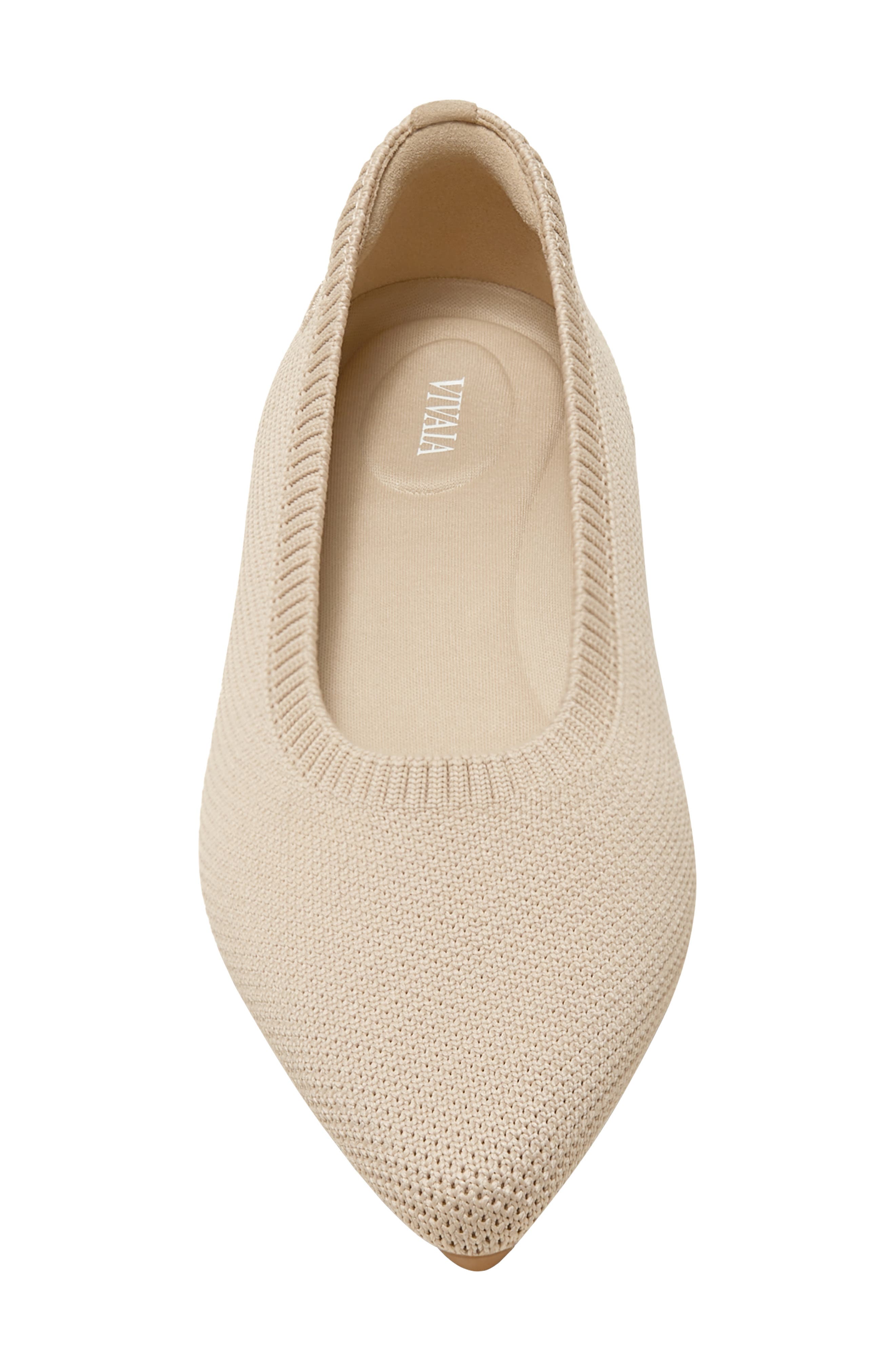 Pointed-Toe Ballet Flats, Alternate, color, ALMOND