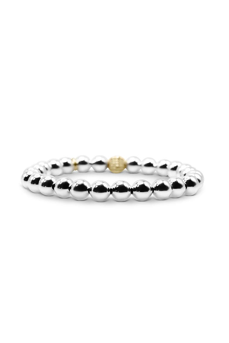 7mm Sterling Silver Beaded Bracelet, Main, color, Silver